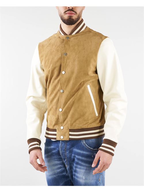 Real suede jacket with contrasting leather sleeves Low Brand LOW BRAND |  | L1JSS236745M073